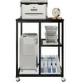 thumbnail image 1 of CQAOE Printer Stand with Storage Shelf, Mobile Printer Table with Wheels, CPU Rack, Office Utility Cart for Home Office, 2-Tier Computer Trolley, Space-Saving Office Storage Organizer (Black), 1 of 7
