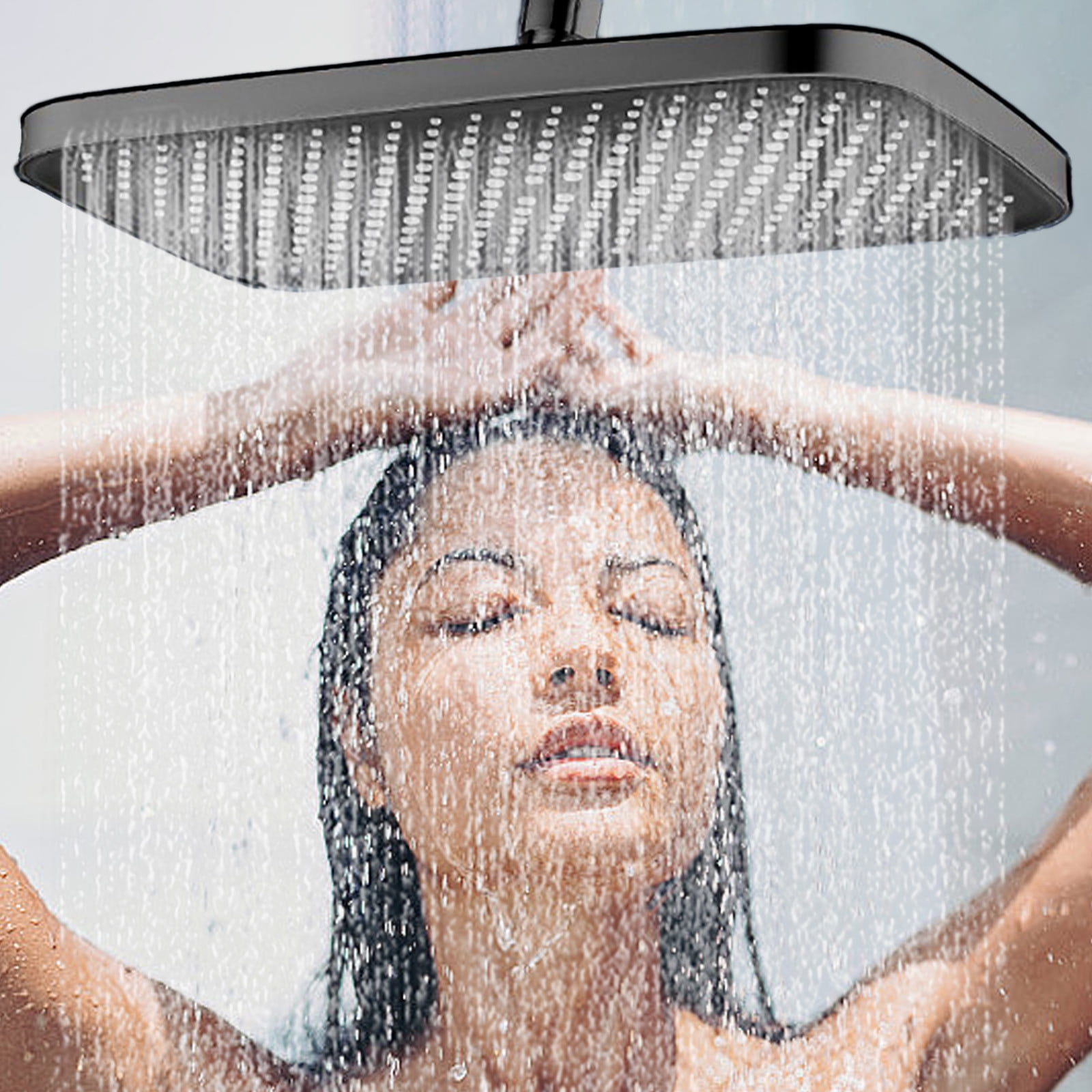 CQCYD 11" Squares HighPressure Top Rain Shower, 3 Modes Strong Water