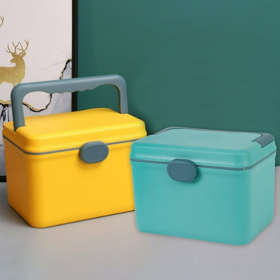 CQCYD 2Pcs First Aid Kit, Portable Large Capacity Multilayer Storage Box For Family Home Travel Emergency Supplies Organizer Blue Plastic Household Cabinet