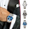 thumbnail image 1 of CQCYD 2Pcs Luminous Stainless Steel Mens Watch 2 Inch, Waterproof Quartz Wristwatch Analog, Date Day Couple Matching Gift, Business Casual Dress Watch for Him Men, 1 of 9