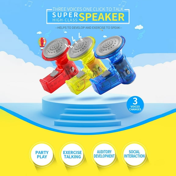 CQCYD 3Pcs Electronic Voice Changer Speaker, Handheld Multi-Frequency Funny Voice Modifier, 3 Voice Effects Sound Synthesizer, Adult &KidsVoice AmplifierToy, Science Experiment Gadget