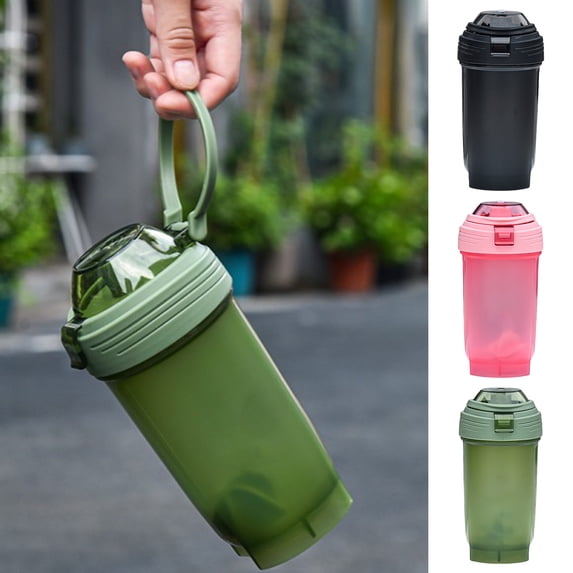 CQCYD 3Pcs Food Grade Shakes Cup Large Capacity 32oz Plastic Water Bottle, Built-In Stirring Ball Leak-Proof Protein Shaker, High Temperature Resistant BPA-Free Sport Shaker Bottle for Gym Fitness