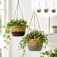 thumbnail image 1 of CQCYD 3Pcs Jute Rope Hanging Planter, Woven Greenery Basket, Macrame Plant Holder, Decorative Storage Basket for Plants Pots, Wall Hanging Flower Pot for Living Room, Bedroom and Balcony, 1 of 9