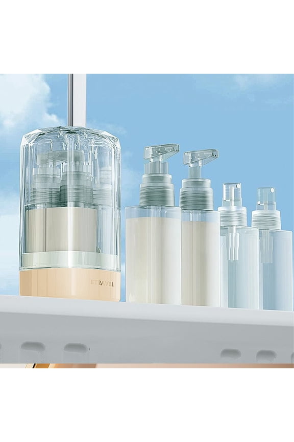 4-in-1 Travel Dispenser Container Set, Leakproof Silicone Pouches for Shampoo, Shower Gel, Lotion, Makeup, TSA Approved Refillable Toiletry Kit for Vacation and Gym