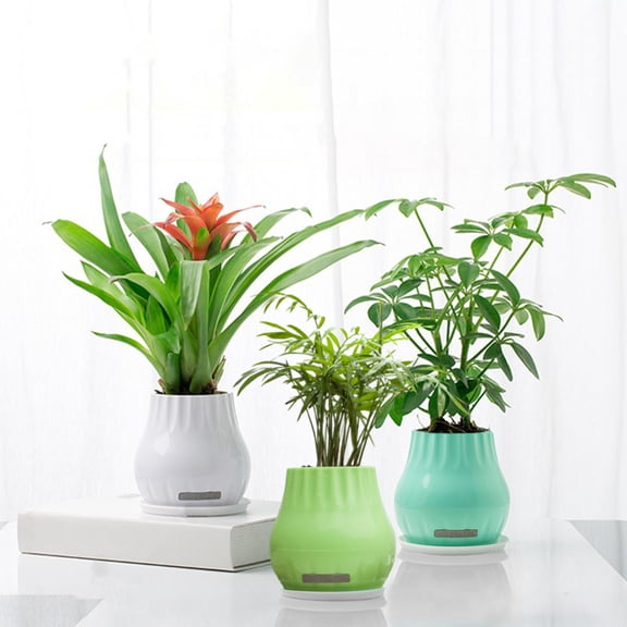 CQCYD under $5 1Pcs Musical Flower Pot, Bluetooth Speaker Flower Pot, Musical LED Light Decorative Planter, USB Rechargeable Night Light Vase, Home Office Bedroom Ambient Light