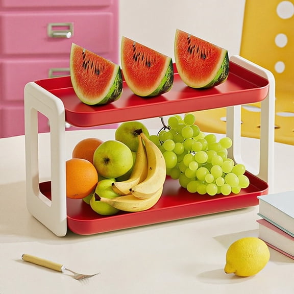 CQCYD under $5 2-Tier Desk Organizers & Dispensers, Plastic Counter Holder for Office Desk Organization, Kitchen Spice Rack or Bathroom Countertop Organizer for Kitchen, Office, Bathroom