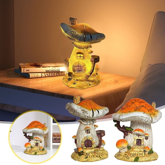 CQCYD under $5 2Pcs Table Lamp Agaric Resin, Mushroom Resin Table Lamp, Glowing Night Light for Bedroom, Cute Desk Decor, Fantasy Themed Ambient Lighting for Living Room Office