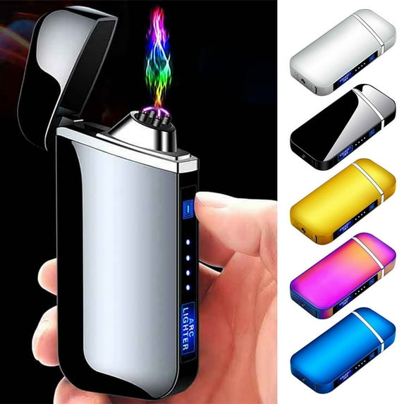 CQCYD under $5 2Pcs USB Charging Rechargeable Lighter, USB Rechargeable Arc Lighter,Double Plasma Electric Lighter,Windproof Flameless Candle Lighter,Rechargeable Metal Lighter Gift