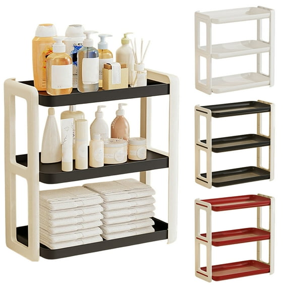 CQCYD under $5 3-Tier Office Desk Shelf Organizer, Plastic Desktop Bookshelf Supplies Storage Rack, Shelf for Top of Desk and Dresser and Cubicle Decor Aesthetic Bookshelf