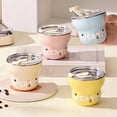 thumbnail image 1 of CQCYD Under $5 4Pcs Mini 304 Stainless Steel Coffee Cup, 270ML Small Cute Graphic Print Drink Mug, Portable Leakproof Lid Reusable Tumbler for Office Home Daily Use, 1 of 9