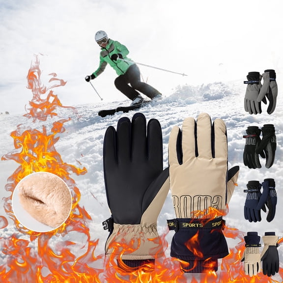 CQCYD under $5 4Pcs Warm Ski Gloves, Winter Snow Gloves Touchscreen for Men Women,Thick Thermal Ski Gloves for Outdoor Sports,Waterproof Warm Gloves for Motorcycle Riding