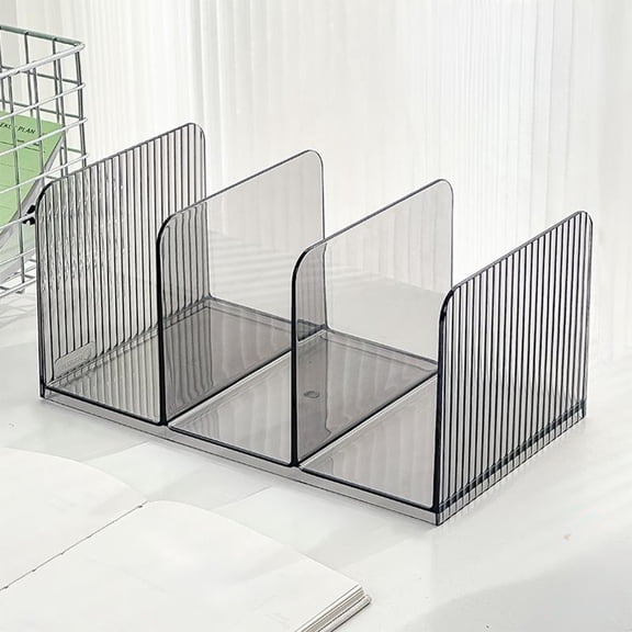 CQCYD under $5 Acrylic File Sorter, Clear File Holder Acrylic Desk Organizer, Sturdy Desktop Files Organizer Files Folder Holder Rack for Envelopes Mail Letter Paper Notebook Electronics