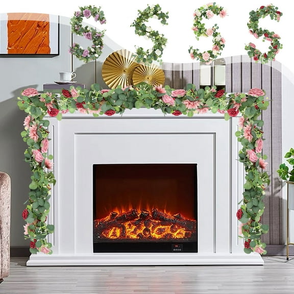 CQCYD under $5 Artificial Flower Garland, Fake Rose Garland Vine Hanging Vine for Wedding Arch Table Centerpiece Arrangement Room Baby Shower Birthday Decor