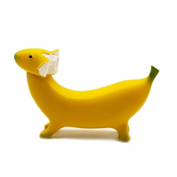 CQCYD under $5 Banana Decor, Three Bananas Dog Home Decoration,Cute Banana Dog Figurine for Living Room,Animal Decor Statue for Home,Funny Fruit Dog Art Craft,Banana Dog Ornament for Shelf Decor