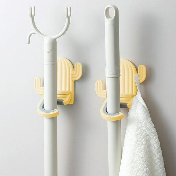CQCYD under $5 Broom Holder Wall Mount Mop Grippers No Drilling Self Adhesive Anti-Slip Mop Handle Hanger Dustpan and Broom Organizer Garage Storage Racks