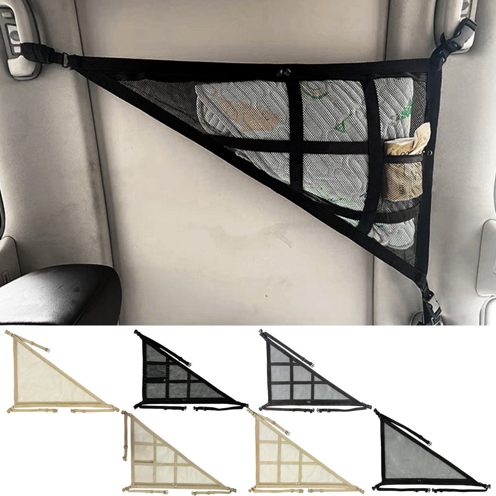 CQCYD under $5 Car Ceiling Cargo Net Pocket, Triangle Droop Less Car ...