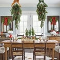 thumbnail image 1 of CQCYD under $5 Christmas Teardrop Swag, 27.6 Inch Realistic UV Resistant Artificial Cedar With Bowknot and Pinecone, Winter Pine Needles Greenery Fake Hanging Plant for Wall Xmas Table Door Decor, 1 of 9