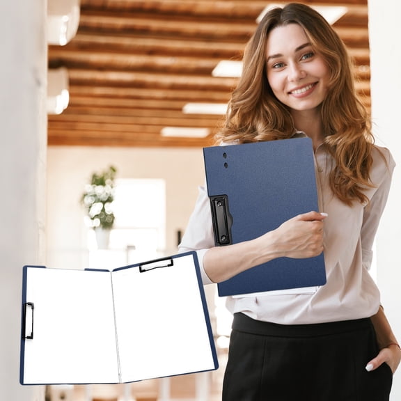 CQCYD Under $5 Clipboard Folder, A4 Foldable Clipboard with Horizontal and Vertical Double Metal Clips, Foldable Binder Clipboards , File Cover Work Folder Clipboards