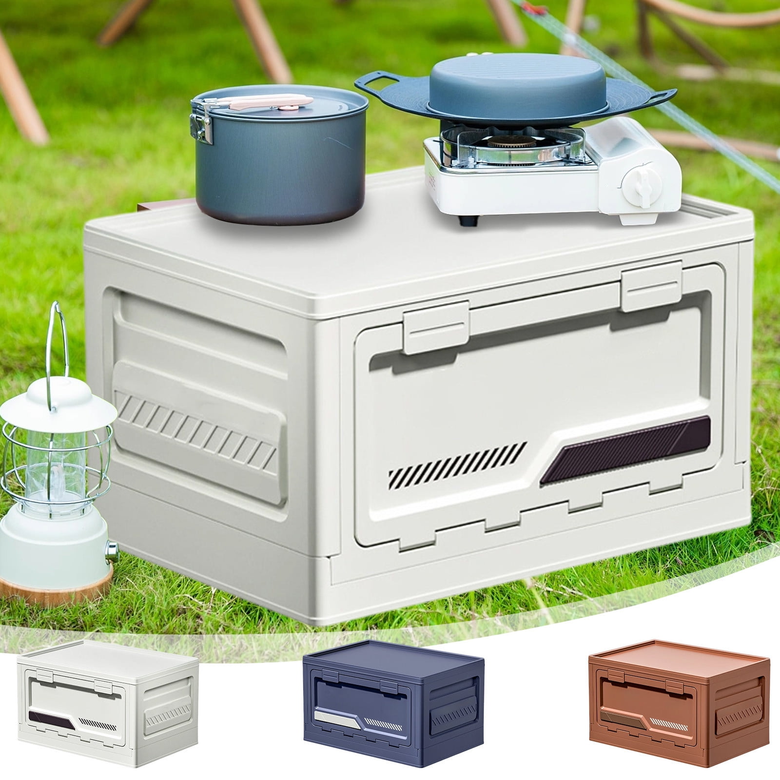 CQCYD under $5 Collapsible Storage Bins with Lids, Stackable Utility ...