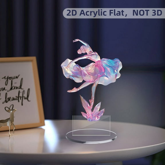 CQCYD under $5 Crystal Ballet Dancer Ornament, Crystal Ballet Dancer Ornament,2D Flat Acrylic Dance Figure for Desk,Swan Lake Ballet Decor for Home Office,Artistic Dance Sculpture for Shelf Display
