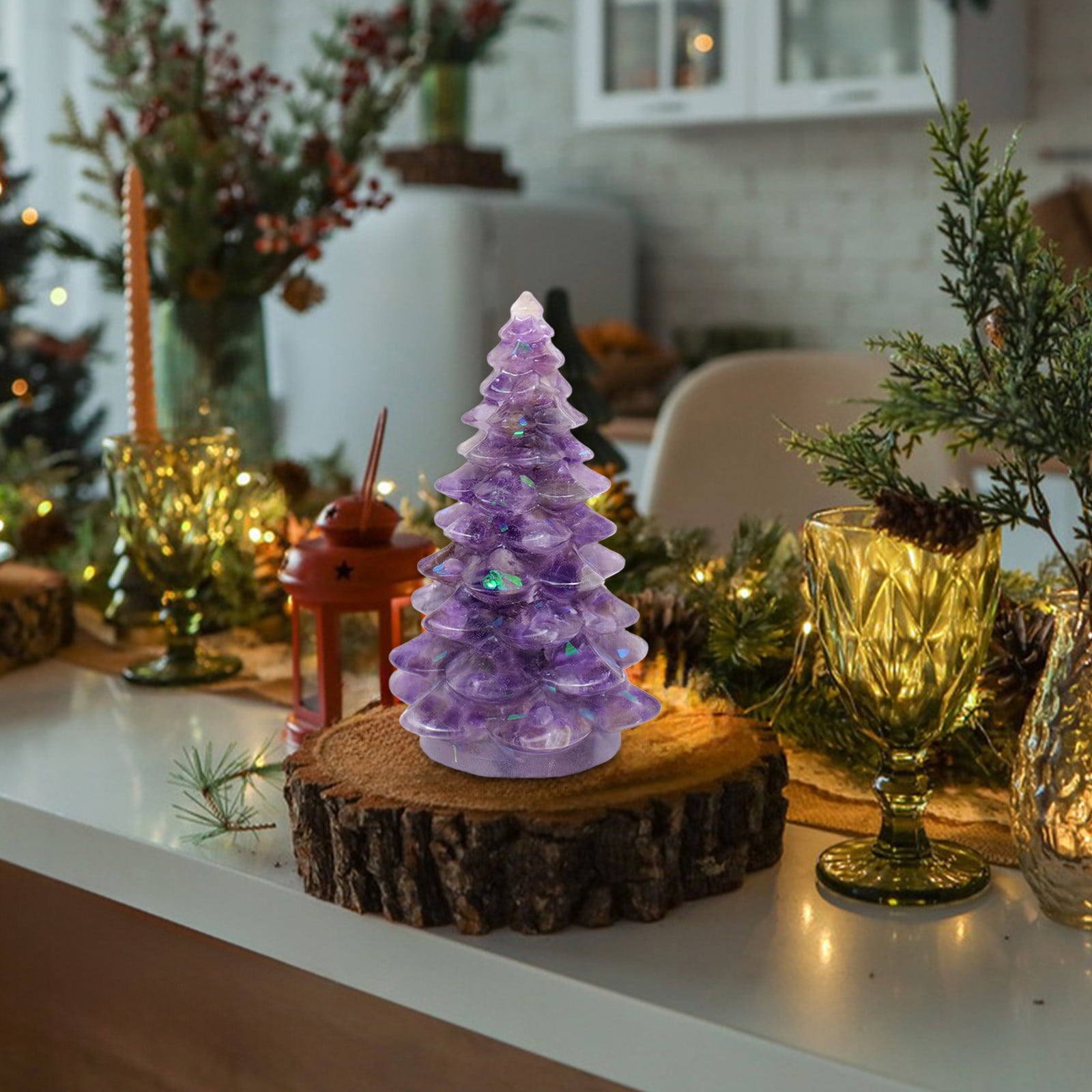 CQCYD Under 5 Crystal Christmas Tree, Christmas Tree Figurines