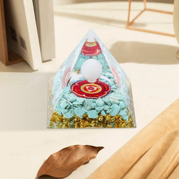 CQCYD under $5 Crystal Pyramid Decor, Crystal Crushed Stone Pyramid, Resin Energy Tower Home Decor, Natural Healing Crystal Ornament, Desk Shelf Spiritual Decoration, Gift Meditation Feng Shui Decor