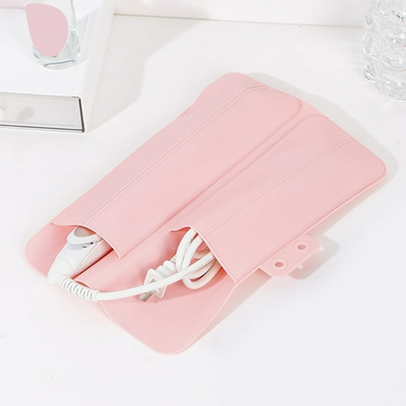 CQCYD under $5 Curling Iron Storage Bag, Heat Resistant Curling Iron Storage Bag, Silicone Hot Tool Organizer Travel Mat, Heatproof Flat Iron Straightener Pouch, Large Hair Styling Tool Protector