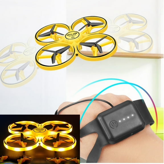CQCYD under $5 Gesture Control Drone, Gravity Sensor Infrared Induction Drone, Watch Controlled Quadcopter with LED Lights, Auto Hover Obstacle Avoidance, 360 Flip StuntToy, BeginnerKidsRC Aircraft