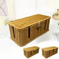 thumbnail image 1 of CQCYD under $5 Handwoven Rattan Cable Management Box, Decorative Storage Cord Organizer Box for Power Strips & Cords, Cord Hider for Home, DIY-Friendly Cord Management, 1 of 9