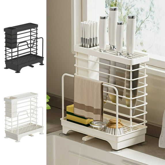 CQCYD under $5 Knife Block Holder, Universal Kitchen Knife Organizer Storage Stand Iron Wire Safe to Use Different Size Shape Knife Sharpeners Scissors Kitchen Countertop