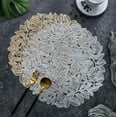 thumbnail image 1 of CQCYD Under $5 Leaf Gold Placemats Pressed Vinyl Place Mats Washable and Wipeable Round Placemats Hollow Out Non-Slip Metallic Decorative Table Mats for Dining Table Kitchen Decor, 1 of 9