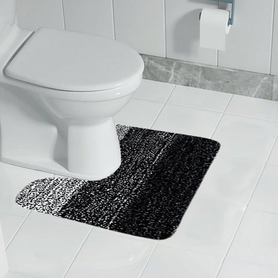 CQCYD under $5 Microfiber Contour Toilet Rugs U-Shaped, Shaggy Soft Absorbent Bathroom Rugs, Non-Slip Thick Plush Bathroom Mat, Machine Wash Dry Bath Mats for Toilet Base