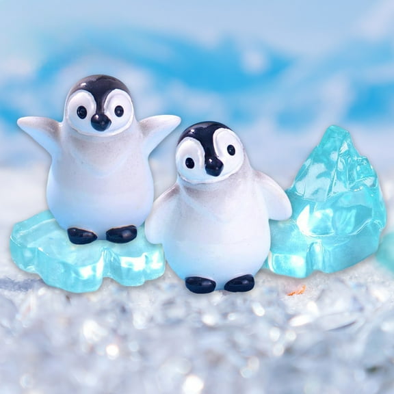 CQCYD under $5 Miniature Penguin Figurines Resin Penguin Cake Topper Mini Toys Animal Birthday Decorations for Micro Fairy Landscape Garden Decor Party Supplies School Project