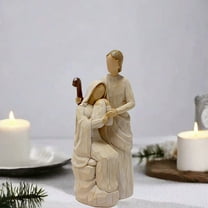CQCYD under $5 Nativity Set Indoor, Jesus Nativity Scene, Handcrafted Resin Statue of Vigrin Mary Holding Baby Jesus with Joseph, Religious Catholic Christian Gift
