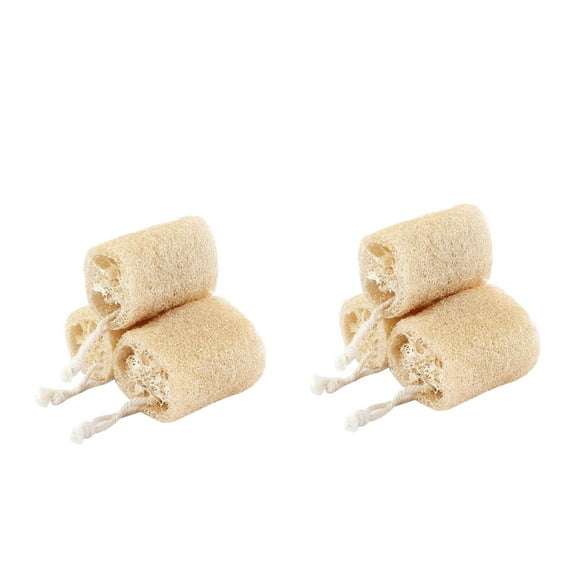 CQCYD under $5 Natural Loofah Brush, Natural Loofah Sponge, Kitchen Pot Scrubber Cleaning Brush, Eco Friendly Dishwashing Cloth, Non Greasy Sink Scouring Pad, Reusable Vegetable Scrubber