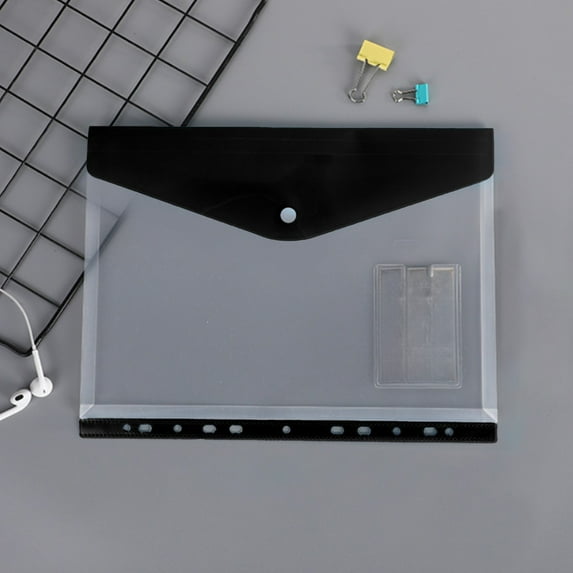 CQCYD under $5 Plastic File Folders - A4 Size Clear Document Envelopes, 11 Holes Expandable Binder Folders Organizers, Loose-Leaf for Office Home Supplies