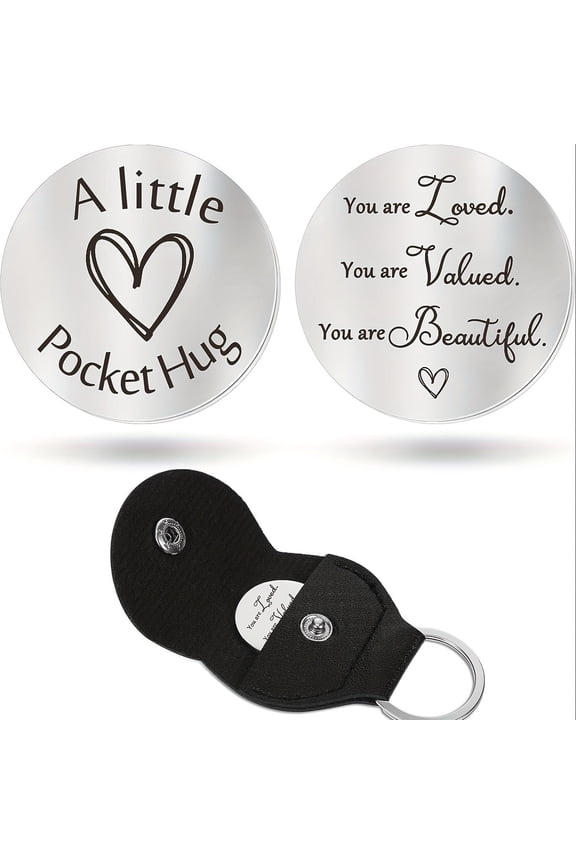 under $5 Pocket Hug Token, Pocket Hug Token,Metal Encouragement Gift Keychain,Inspirational Message Token for Loved Ones,Daily Affirmation Keepsake,Emotional Support Gift