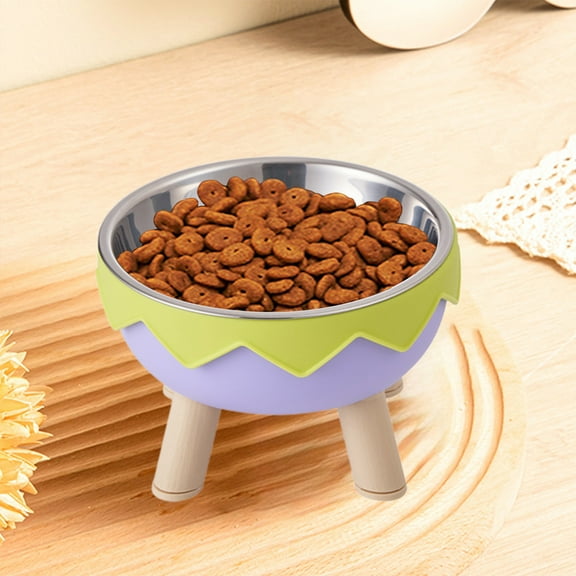 CQCYD under $5 Raised Cat Food Bowls, Cute Cat Feeding Bowls for Food/Water Elevated with Non-Slip Stand, Stainless Steel Pet Bowl for Kitten, Puppies, Small Dogs Indoor/Outdoor