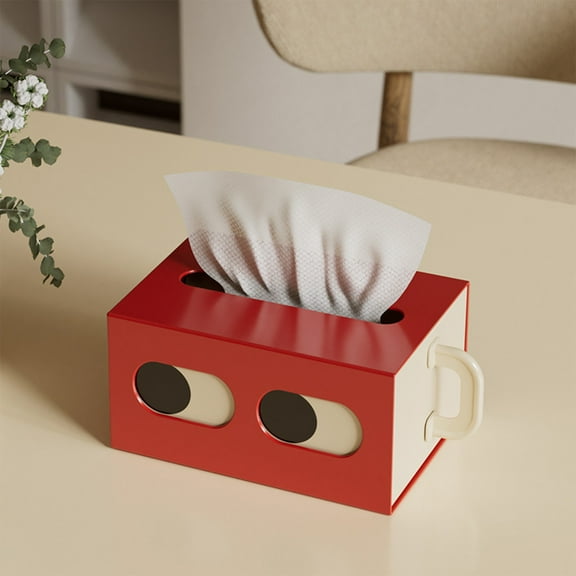 CQCYD under $5 Rectangular Tissue Box Cover, Tissue Box Holder,Napkin Facial Tissues Holder Dispenser, Creatives Expression Tissue Box DFor Dressing Table Car Office Bedside Table