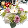 thumbnail image 1 of CQCYD under $5 Rose Candle Rings - Artificial Floral Wreaths with Eucalyptus Leaves Greenery Garland for Pillar Candleholders Wedding Centerpiece Party Home Table Decor, 1 of 6