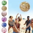 thumbnail image 1 of CQCYD under $5 Sequins Beach Ball Jumbo Pool Toys Balls Giant Confetti Glitters Inflatable Clear Beach Ball Swimming Pool Water Beach Toys Outdoor Summer Party Favors for Kids Adults, 1 of 9