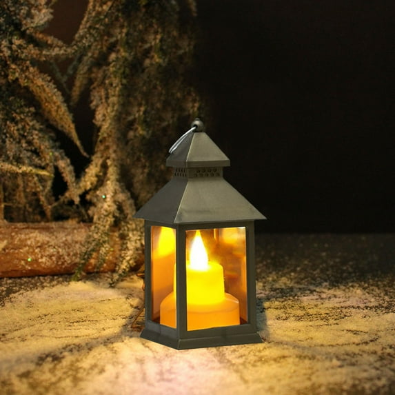 CQCYD under $5 Small Lanterns Decorative Indoor, Lantern Decor with Timer Flameless Candle, Vintage Farmhouse Outdoor Lanterns, Waterproof Hanging Lantern for Patio, Porch, Entryway, Centerpieces