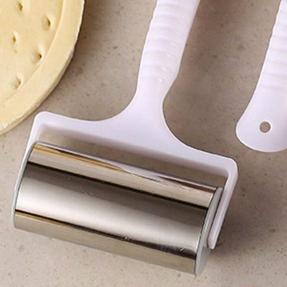 CQCYD under $5 Stainless Steel Rolling Pin with Plastic Handle, Small Mini Pastry and Pizza Dough Baker Roller Ideal for Baking Dough, Pizza, Pie, Pastries, Pasta and Cookies