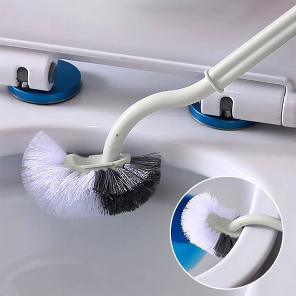 CQCYD under $5 Toilet Brush, Toilet Brush with Long Handle,Bathroom Cleaning Bowl Brush Kit,Plastic Bristle Toilet Cleaner Brush,Modern Compact Toilet Brush,Non-Scratch Toilet Brush