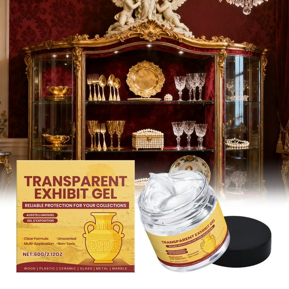 CQCYD under $5 Transparent Exhibit Gel, Transparent Display Mounting Gel, Museum Exhibit Adhesive Putty, Reusable Clear Adhesive Gel, Multi-Surface Mounting Tac, Collectible Display Safe Adhesive