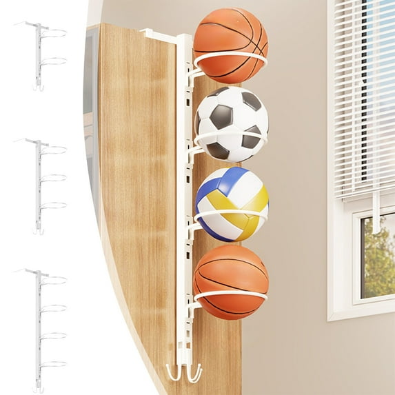 CQCYD under $5 Vertical Ball Rack, Durable Standing Holder Wall Mount for Garage, Hanging Basketball Storage for Indoor or Outdoor, Sport Organizer Basketball Ball Storage Rack