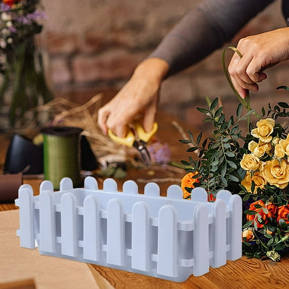 CQCYD Under $5 Window Boxes Planters with Fence Rectangle Sill Flower Box Outdoor for Home Thickened Plastic Gardening Decorative Accessories for Indoor Outdoor Garden, Patio, Home Decor