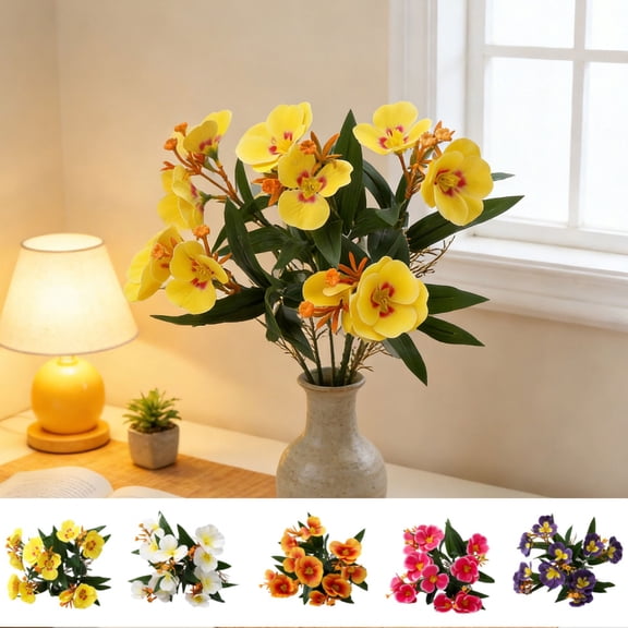 CQCYD 5Pcs Artificial Crabapple Blossoms, Wedding Decorations Living Room Ornaments Artistic Floral Arrangements For Scene Decoration Home Party Event Centerpiece Decor Spring Summer Seasonal Fake