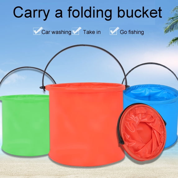 CQCYD 5Pcs Collapsible Bucket, 2-Gallon Portable Folding Water Tub, Retractable Compact Car Wash Pail, Lightweight Plastic Bucket for Outdoor and Storage