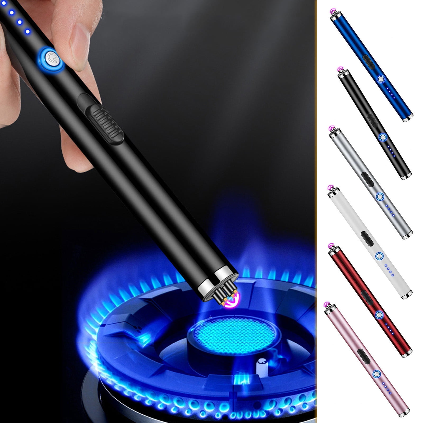 CQCYD 6Pcs Windproof Arc Lighter USB Rechargeable, Double Arc Plasma Igniter for Kitchen Gas Stove, Outdoor BBQ Grill, Fireplace, Camping, Candle, Household Portable Stun Machine, Household Candle